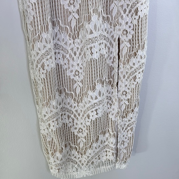 Lulu's Cream Lace Chemise Silky Finish - Picture 10 of 15